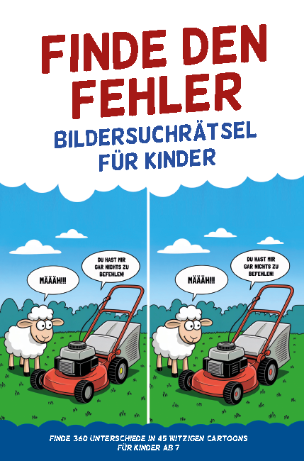 Finde den Fehler - Bildersuchrästel für Kinder mit Cartoons